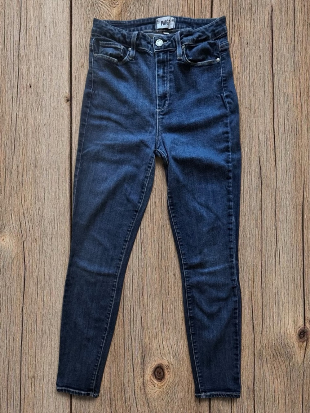 PAIGE Margot Ankle Skinny Jeans Size 27 Dark Indigo Stretch Denim